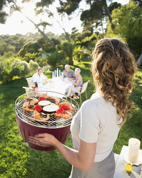 lotusgrill lotusgrill barbecue portatile 35 x 35 x 23 4 cm per interno ed esterno rosso ean 4260023010837