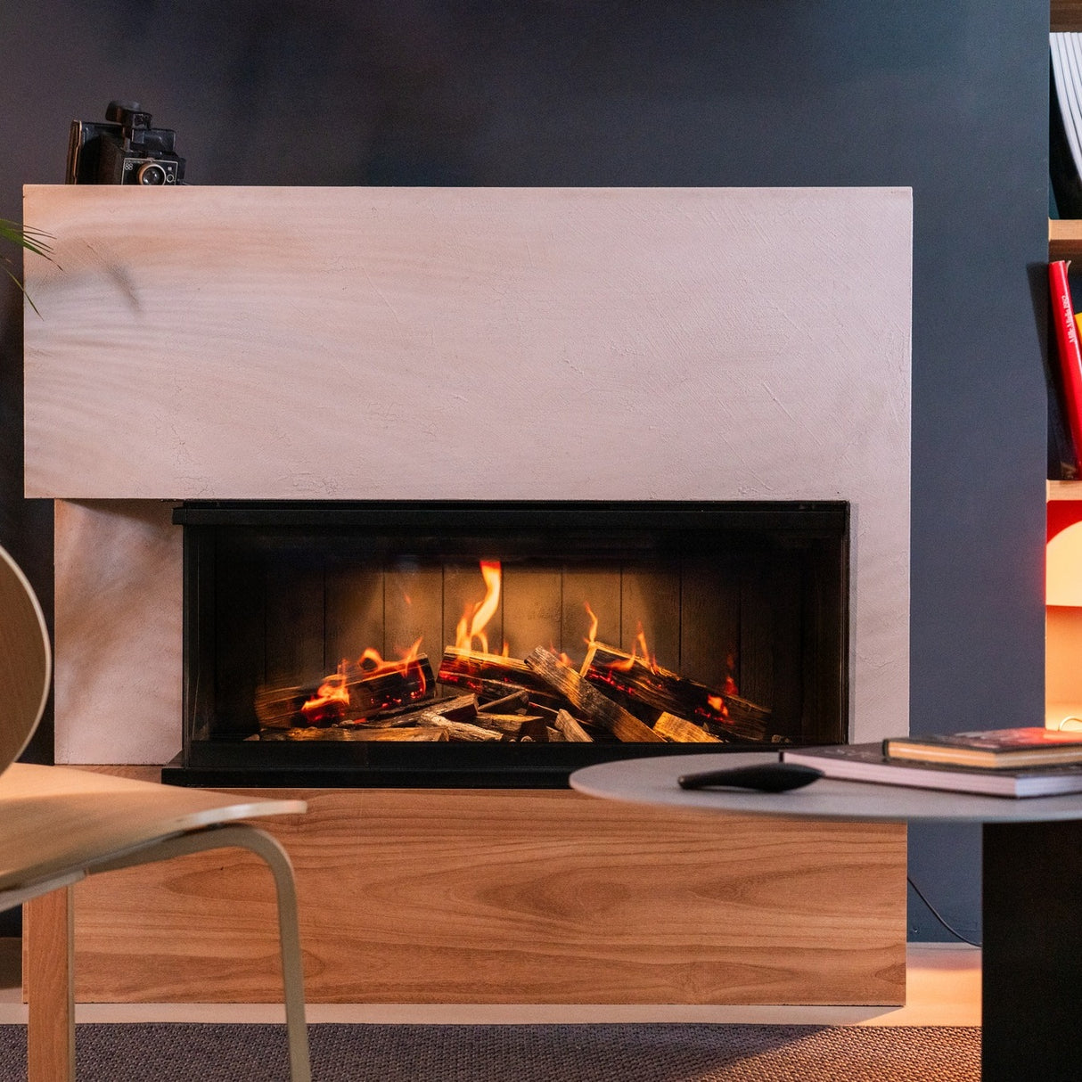 nobis nobis camino elettrico janus 90 senza ventilazione a led 4k fiamma olografica