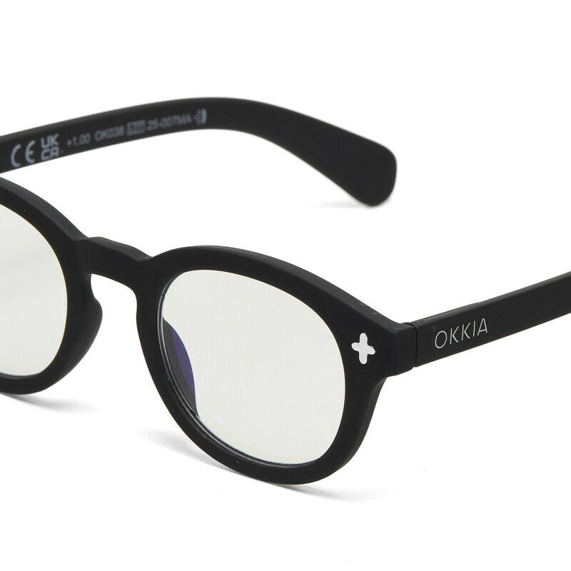 okkia okkia occhiale da lettura mod nashville premontato soft touch spring anti luce blu nero diottrie 3 00 ean 8056211374975
