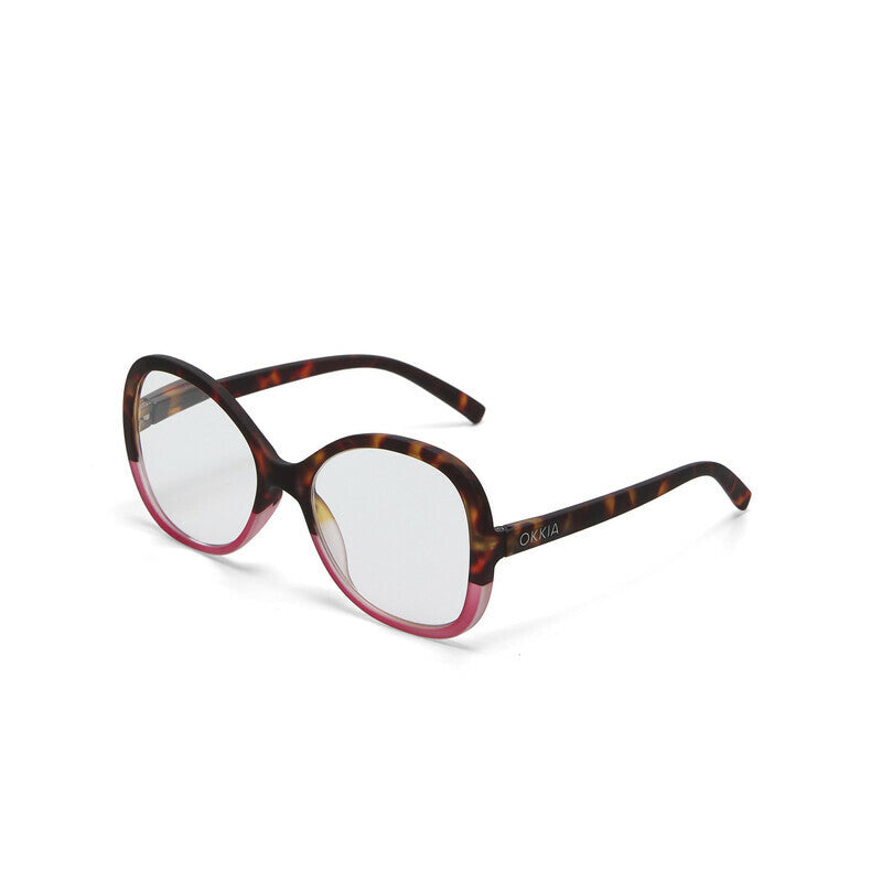 okkia okkia occhiale da lettura mod verona premontato butterfly soft touch spring anti luce blu havana pink diottrie 2 00 ean 8056211374425