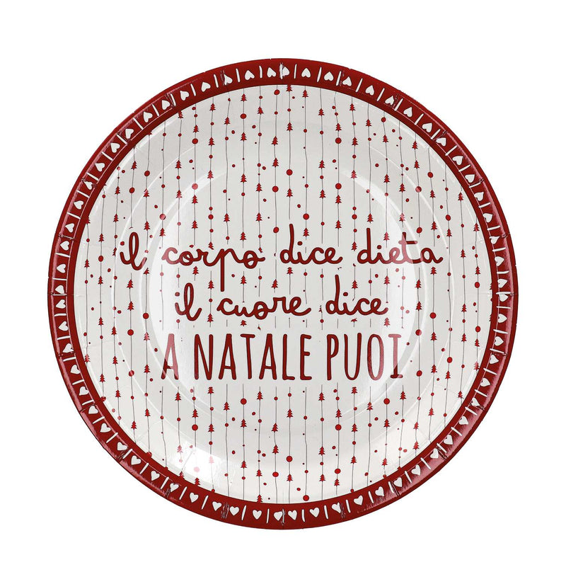 regalo italiano regalo italiano piattini carta natale d 23 cm ass cf 12 pz rosso bianco 1 pz ean 8057586122680