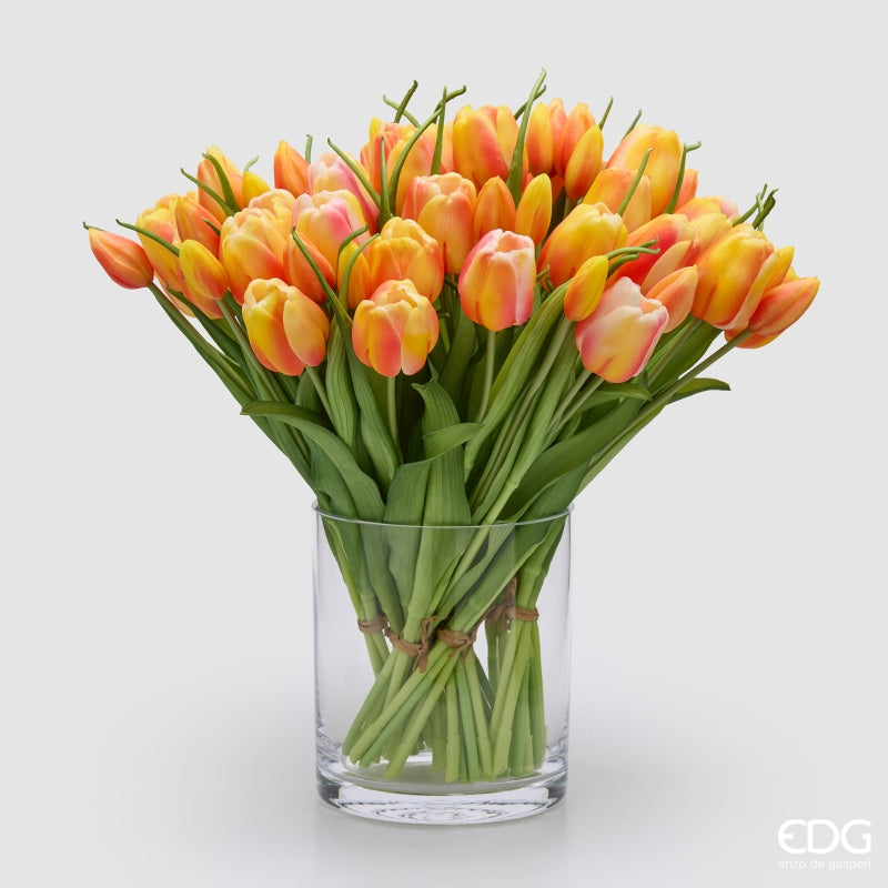 edg enzo de gasperi edg enzo de gasperi bouquete tulipano chiuso x4 h 40 cm con bocciolo arancione ean 8059824612960