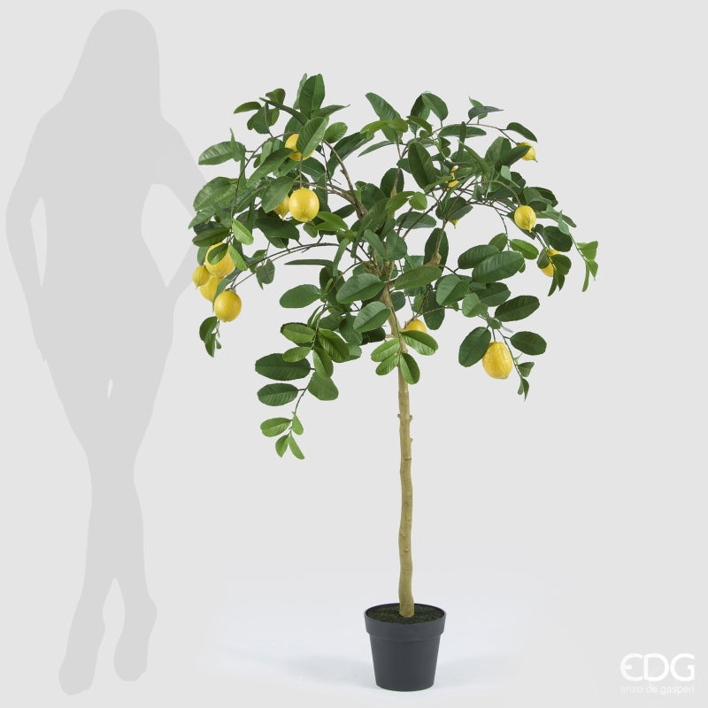 edg enzo de gasperi edg enzo de gasperi limone anti uv x14 con vaso pianta artificiale h 148 cm verde giallo ean 8059824607522