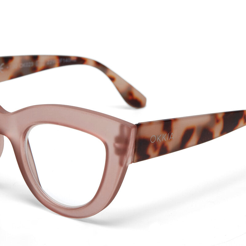 okkia okkia occhiale da lettura mod claudia premontato gatto soft touch pink havana diottrie 2 00 ean 8055773193031