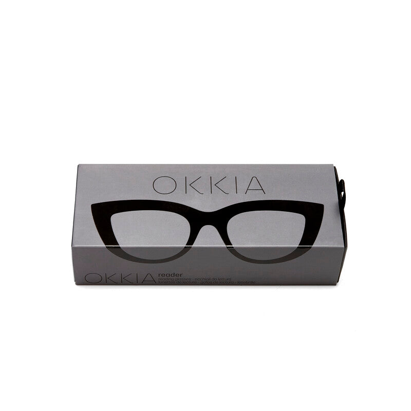 okkia okkia occhiale da lettura mod claudia premontato gatto soft touch spring nero diottrie 3 00 ean 8055773192959