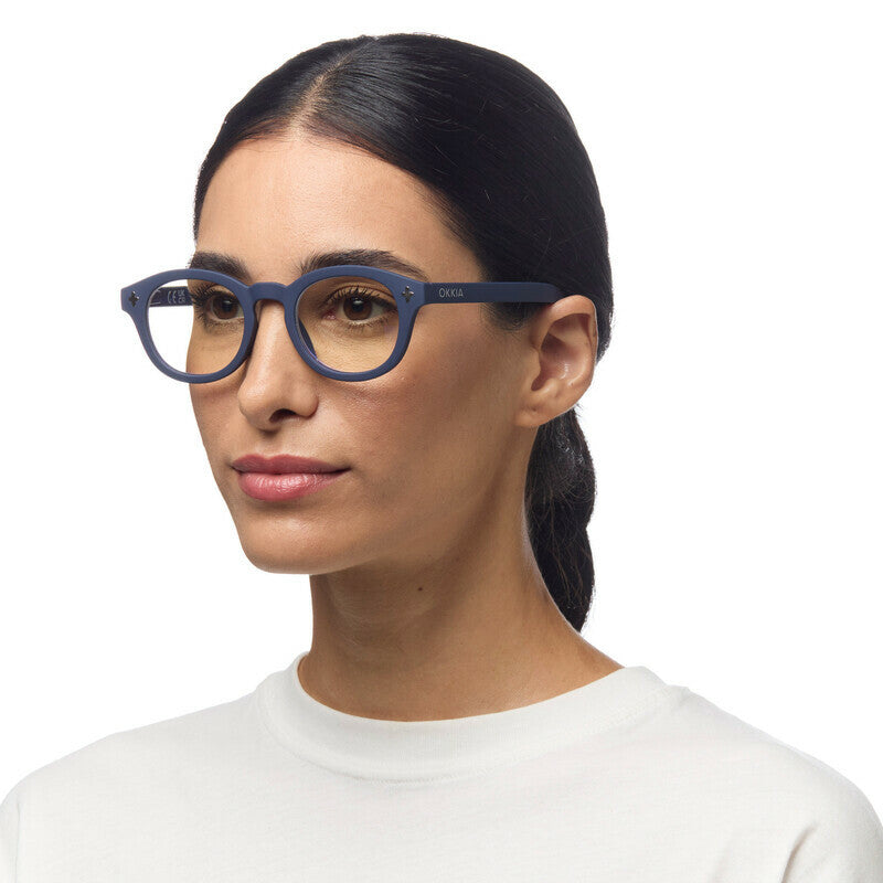 okkia okkia occhiale da lettura mod nashville premontato soft touch spring anti luce blu midnight diottrie 2 00 ean 8056211375101
