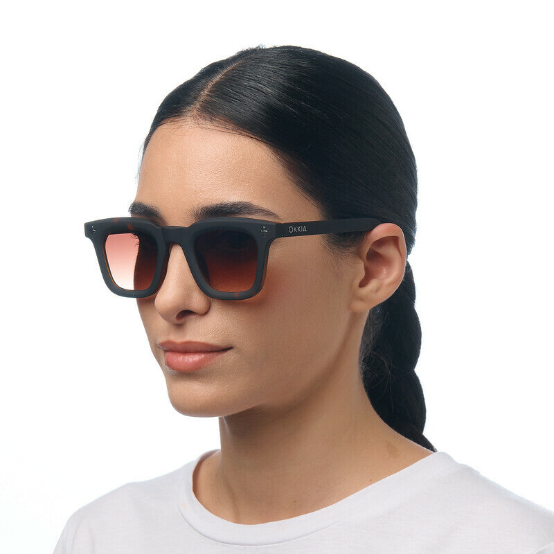okkia okkia occhiale da sole premontato mod firenze soft touch black havana lenti brown ean 8056211375729