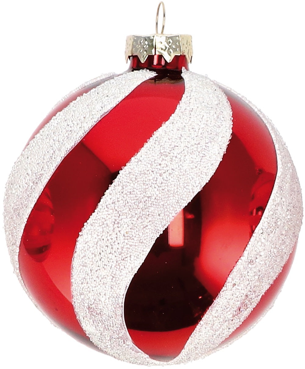 regalo italiano regalo italiano pallina natale d 8 cm vetro ass bianco rosso 1 pz ean 8057586057944