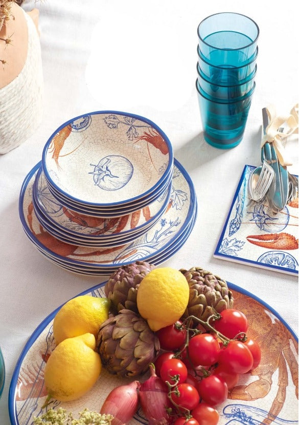 rose tulipani rose tulipani set 2 piatti frutta ocean line melamina d 21 cm ean 8018594611177