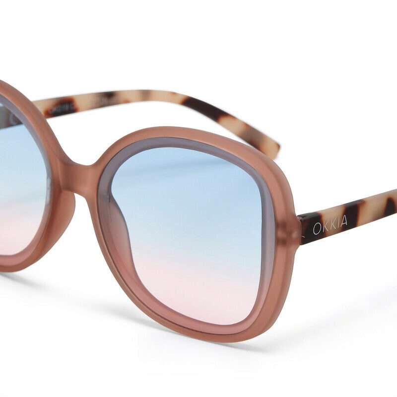 okkia okkia occhiale da sole premontato butterfly mod anna soft touch pink havana lenti blue pink ean 8056211374272