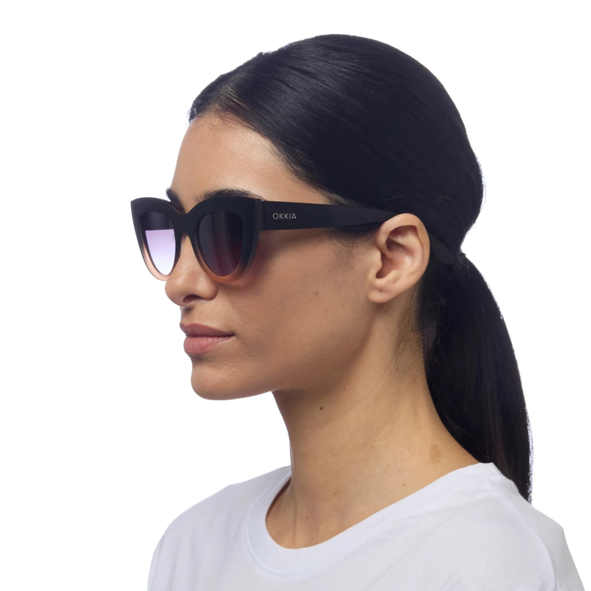 okkia okkia occhiale da sole premontato gatto big frame mod claudia black pink ean 8056211371431