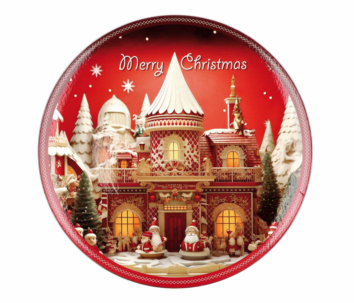 regalo italiano regalo italiano sottopiatto natale tondo plastica d 33 cm ass multicolor 1 pz ean 8057586065031