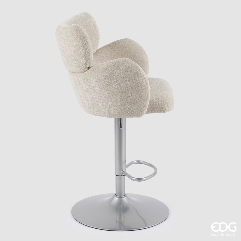 edg enzo de gasperi edg enzo de gasperi sgabello moka in tessuto avorio h 1185 x l605 x p 58 cm