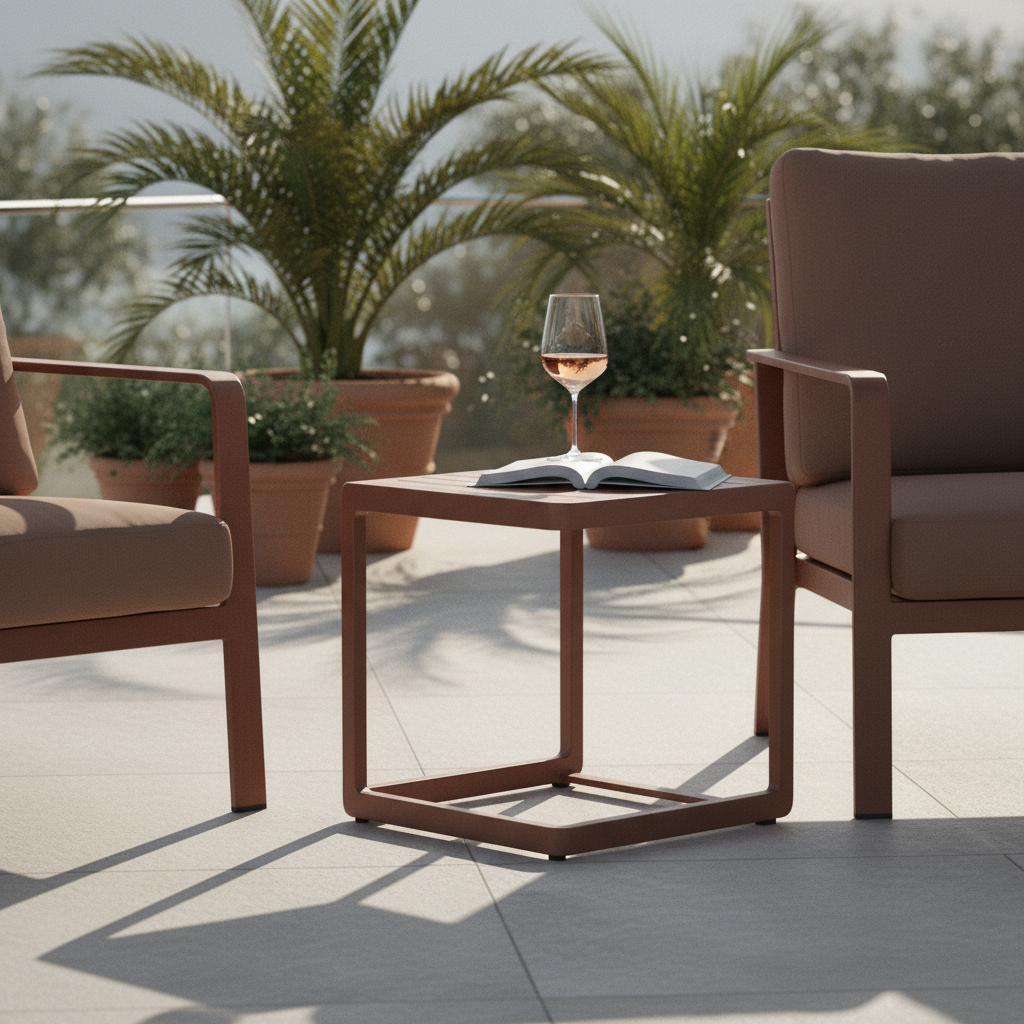 Bizzotto Konnor Tavolino Ruggine Alluminio 40×40 H45