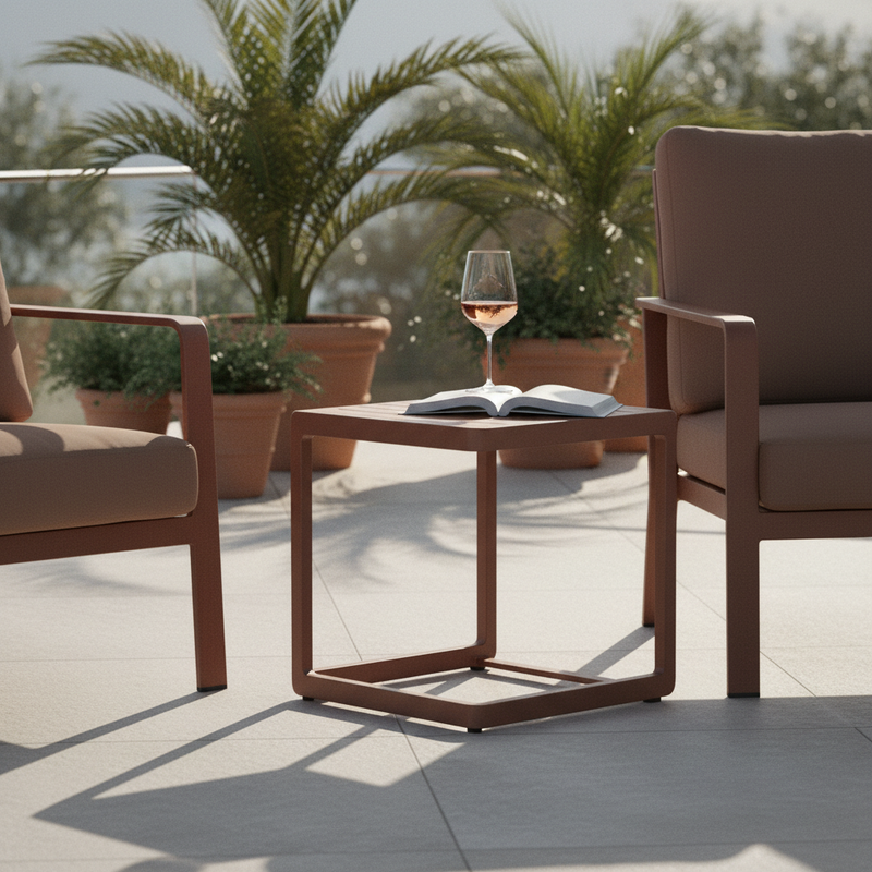 Bizzotto Konnor Tavolino Ruggine Alluminio 40×40 H45