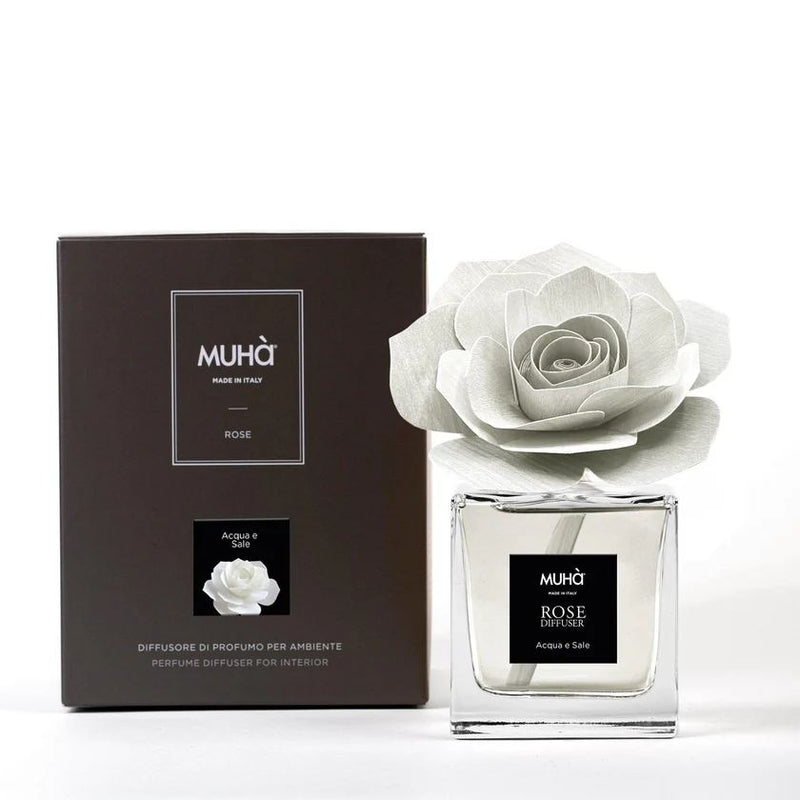 Muhà Diffuseur de parfum Rose Blanche Eau et Sel 100 ml
