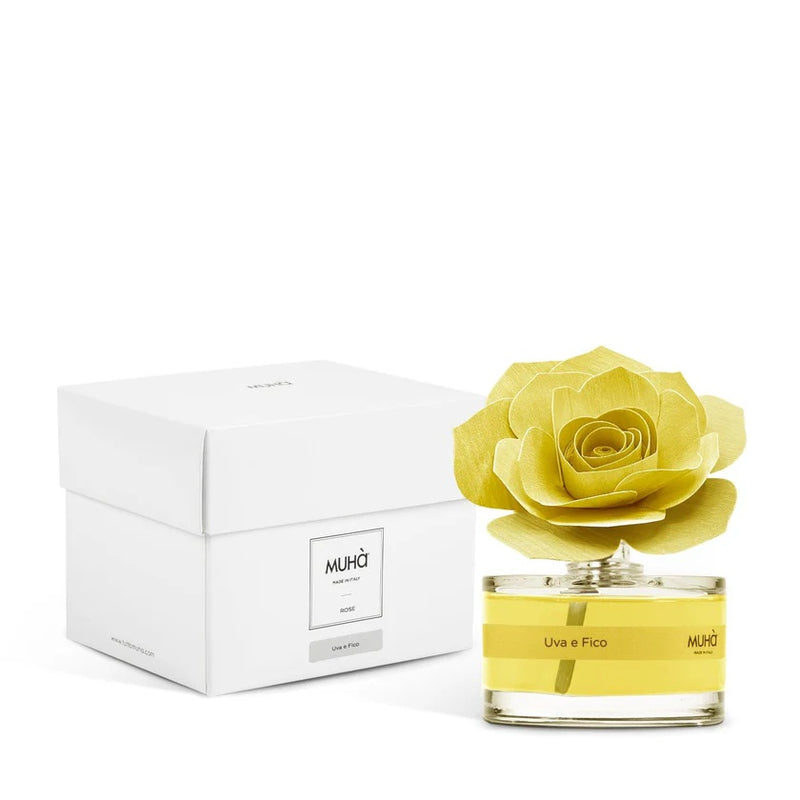 Muhà Diffuseur de Parfum Rose Jaune Bonbonnière Raisin et Figue 50ml