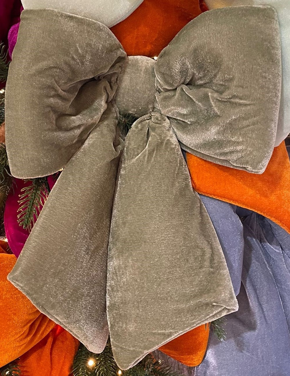 Nœud de Noël ARPIMEX en velours 40 cm vert clair