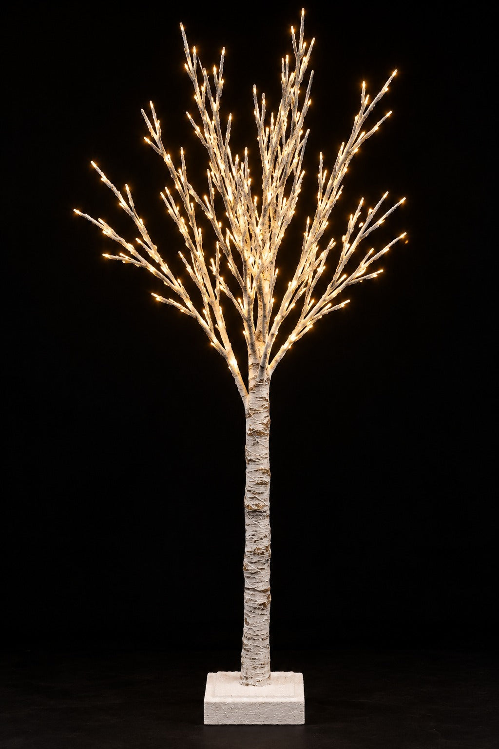 ARPIMEX Sapin de Noël Enneigé Blanc H160 cm avec 64 LED – Sapin de Noël Lumineux Décoratif