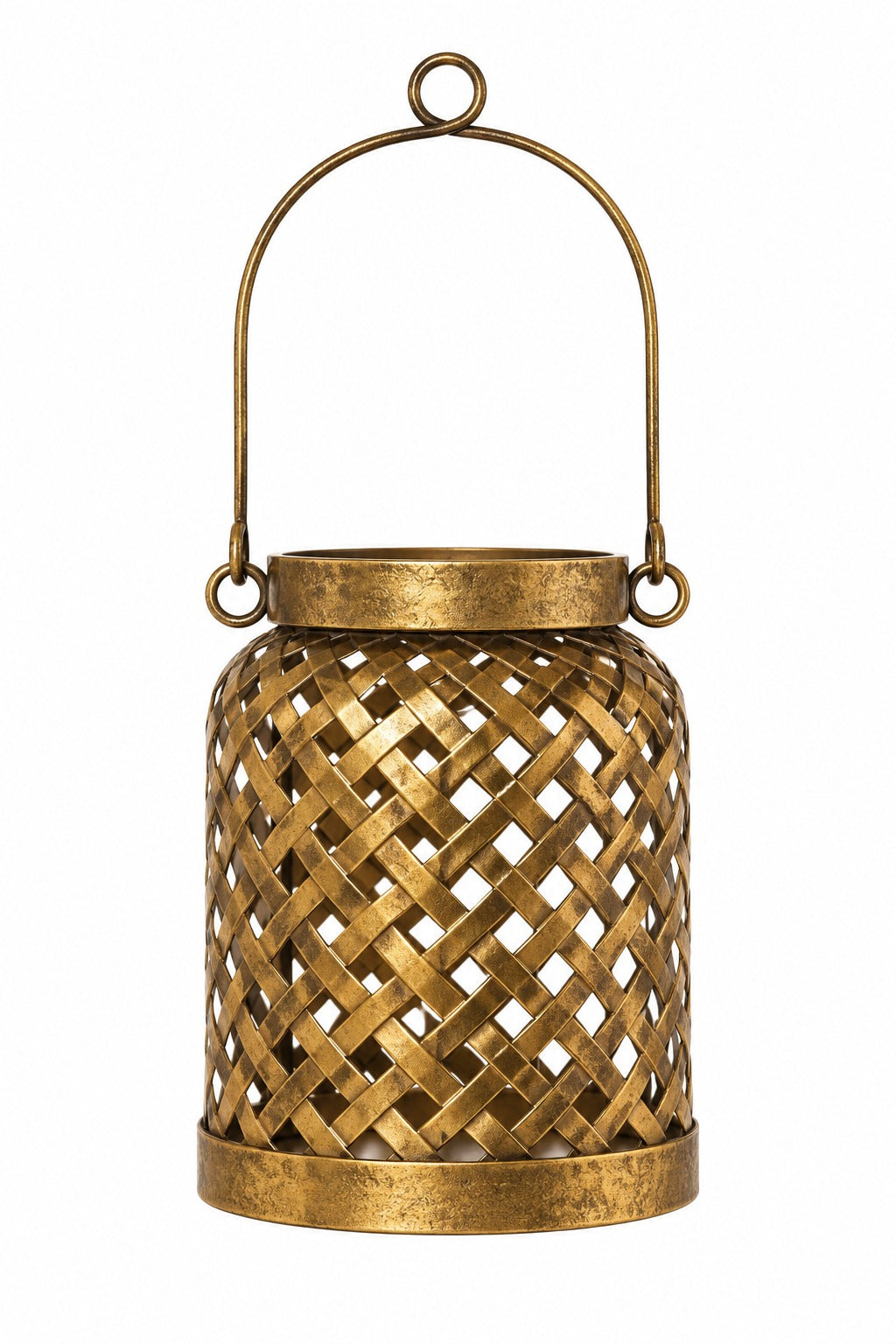 Bougeoir lanterne ARPIMEX 13,5 x 12,5 x 15,5 cm en métal doré