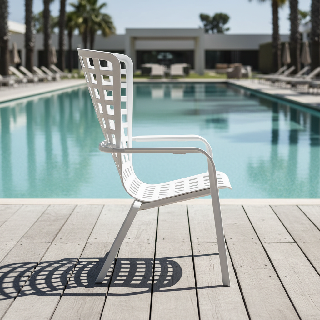 Nardi Folio bianco dettaglio base poolside