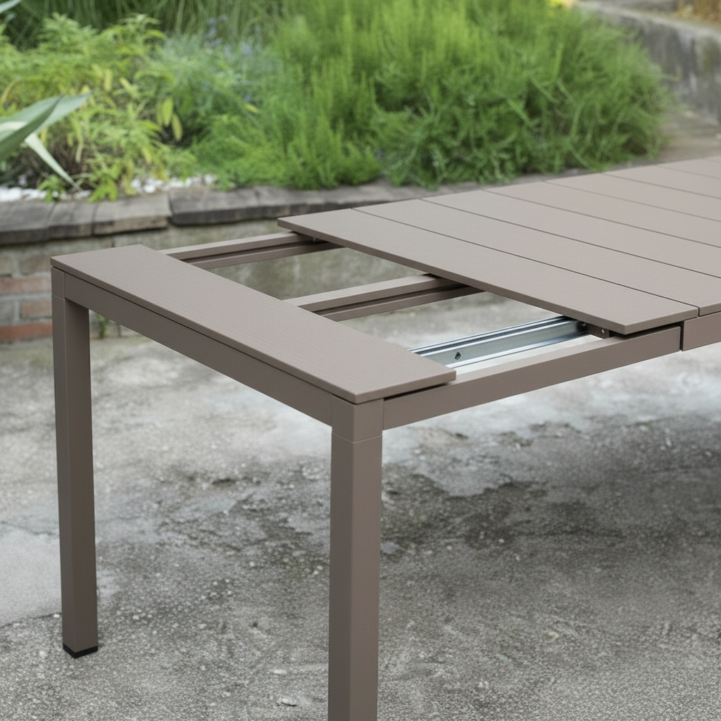 Nardi Table Rio Extensible Tourterelle 210-280cm Rallonge Aluminium DurelTop