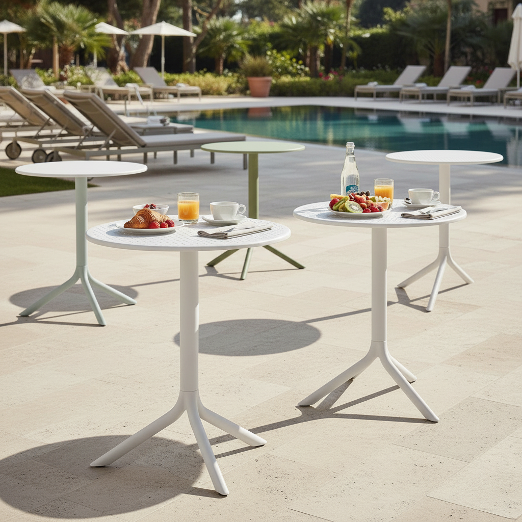 Nardi Step bianco doppia altezza poolside fori visibili