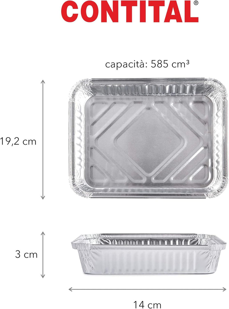 Conteneurs en aluminium Contital R8L 2 portions 192 x 140 mm 100 pièces