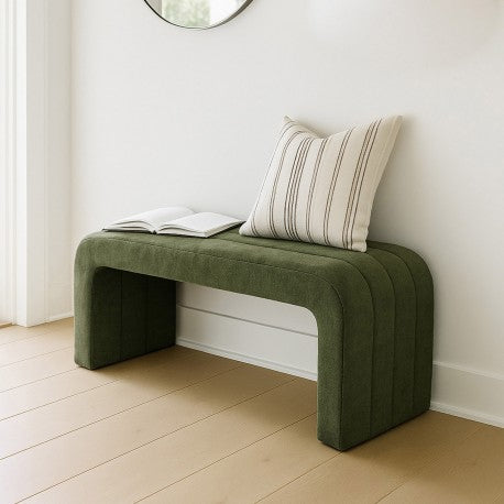 Banc d'appoint rembourré vert