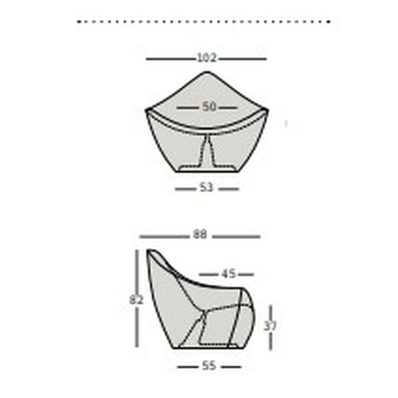 Plust Vela Light Fauteuil Blanc Polyéthylène 88cm