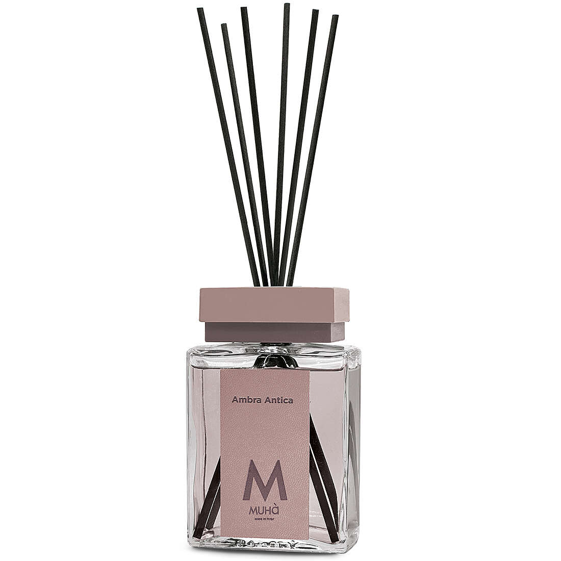 Muhà Luxe Parfum Diffuseur d'Ambiance avec Bâtonnets Ambre Ancienne 200 ml