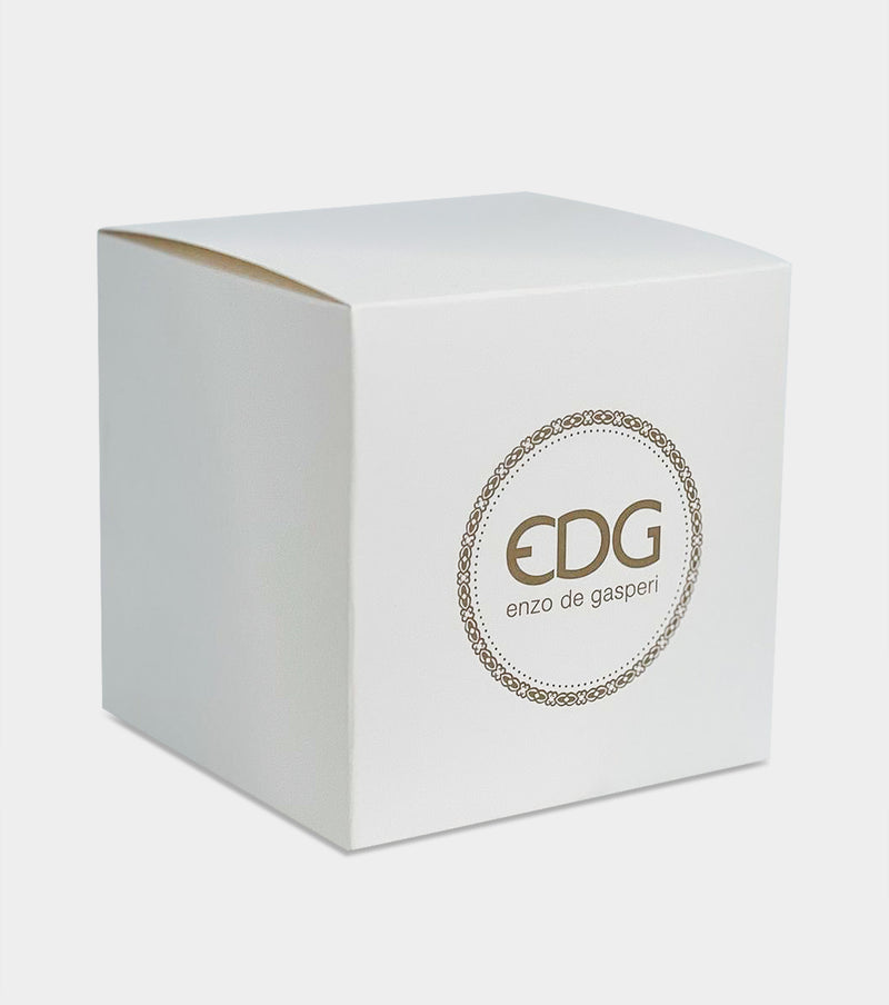 Bougie en cristal EDG Enzo De Gasperi avec vase + coffret cadeau H 10,5 cm P 10,5 cm Bleu sarcelle