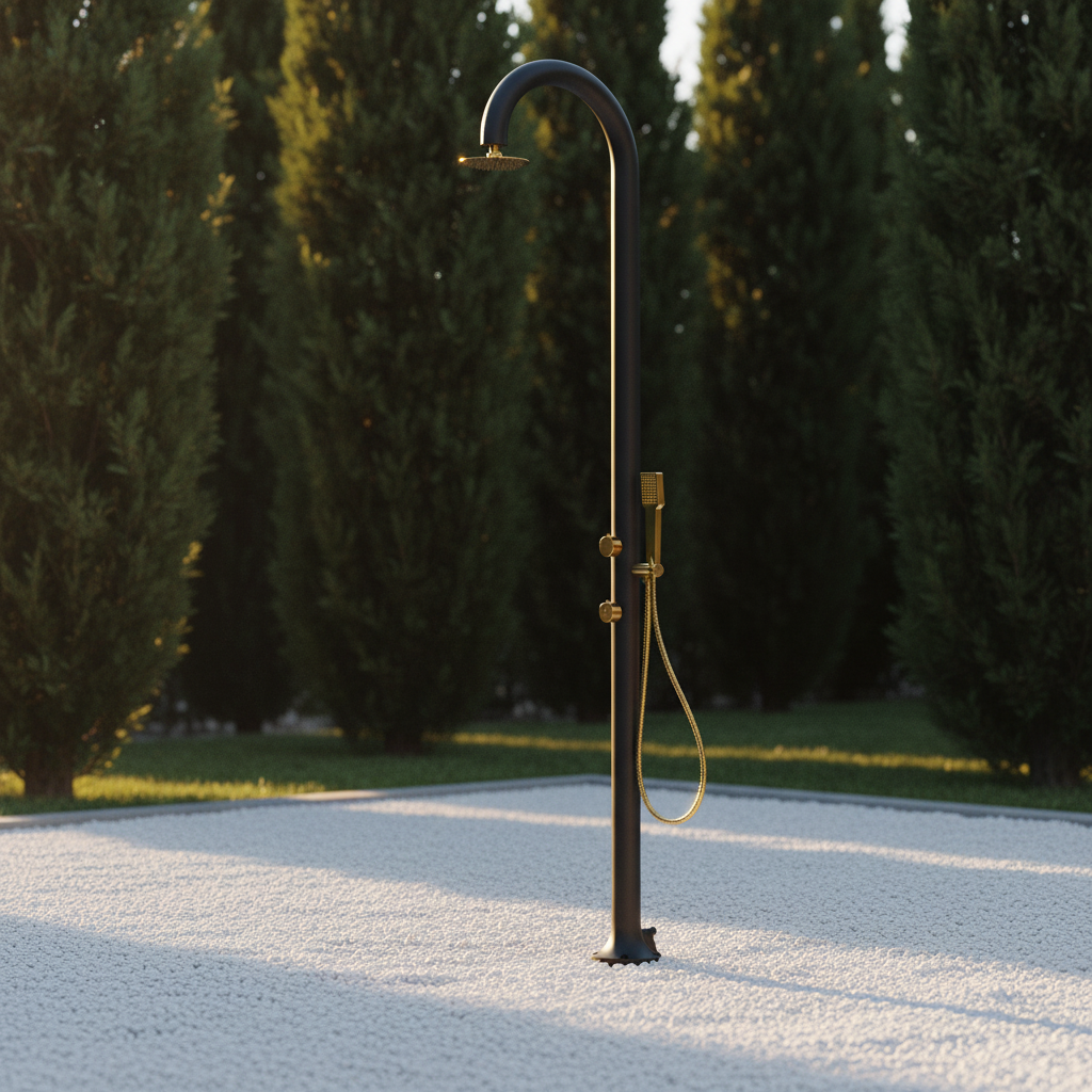 Scena 3 – Giardino mediterraneo golden hour cipresso nero/oro