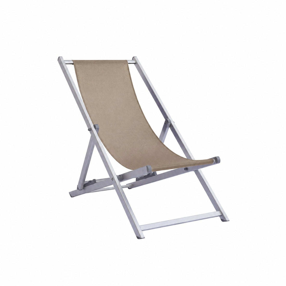 Moia Greenwood Chaise Longue de plage en aluminium et textilène tourterelle réglable