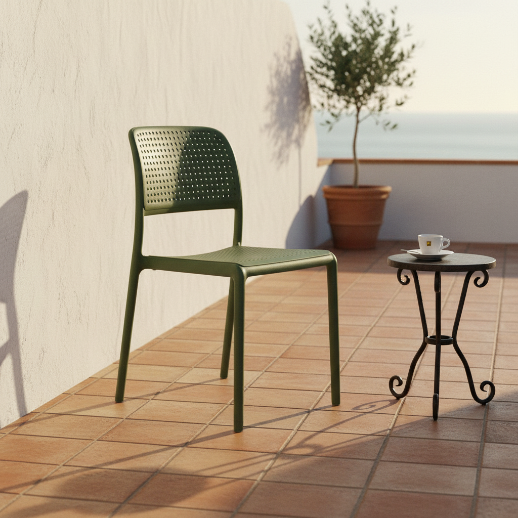 Sedia Bora Bistrot Agave su terrazza