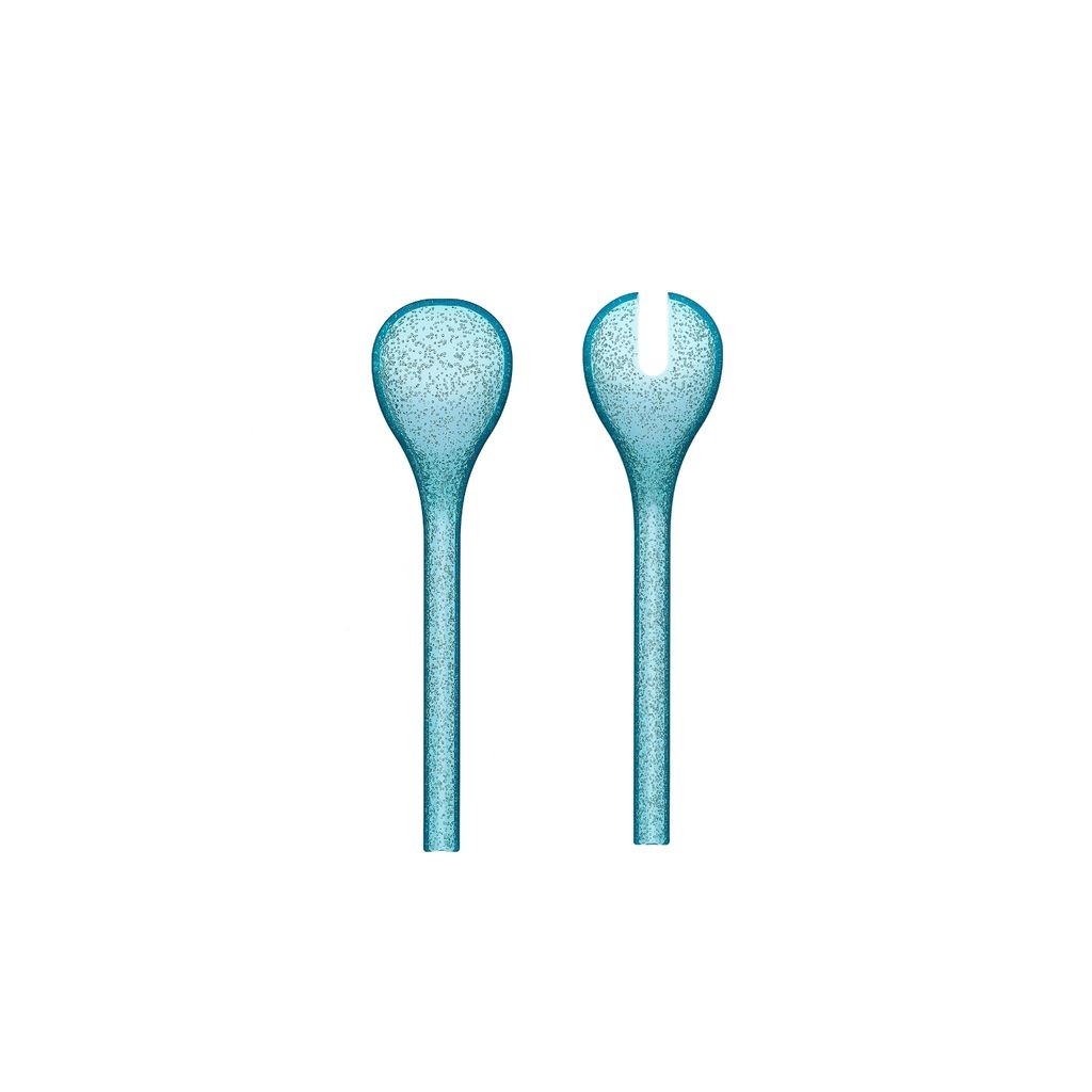 Zani Serafino Couverts à Salade Salad Server ME Synth Métal Acrylique Turquoise