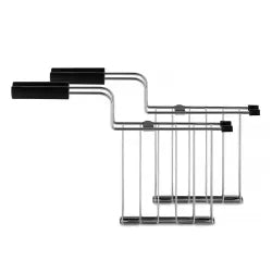 Alessi Toru, 2 Pinces à Toasteur Noires en Acier Inoxydable et Résine Thermoplastique
