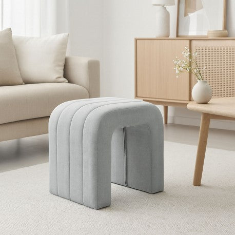 Verse Tabouret Rembourré Gris Clair