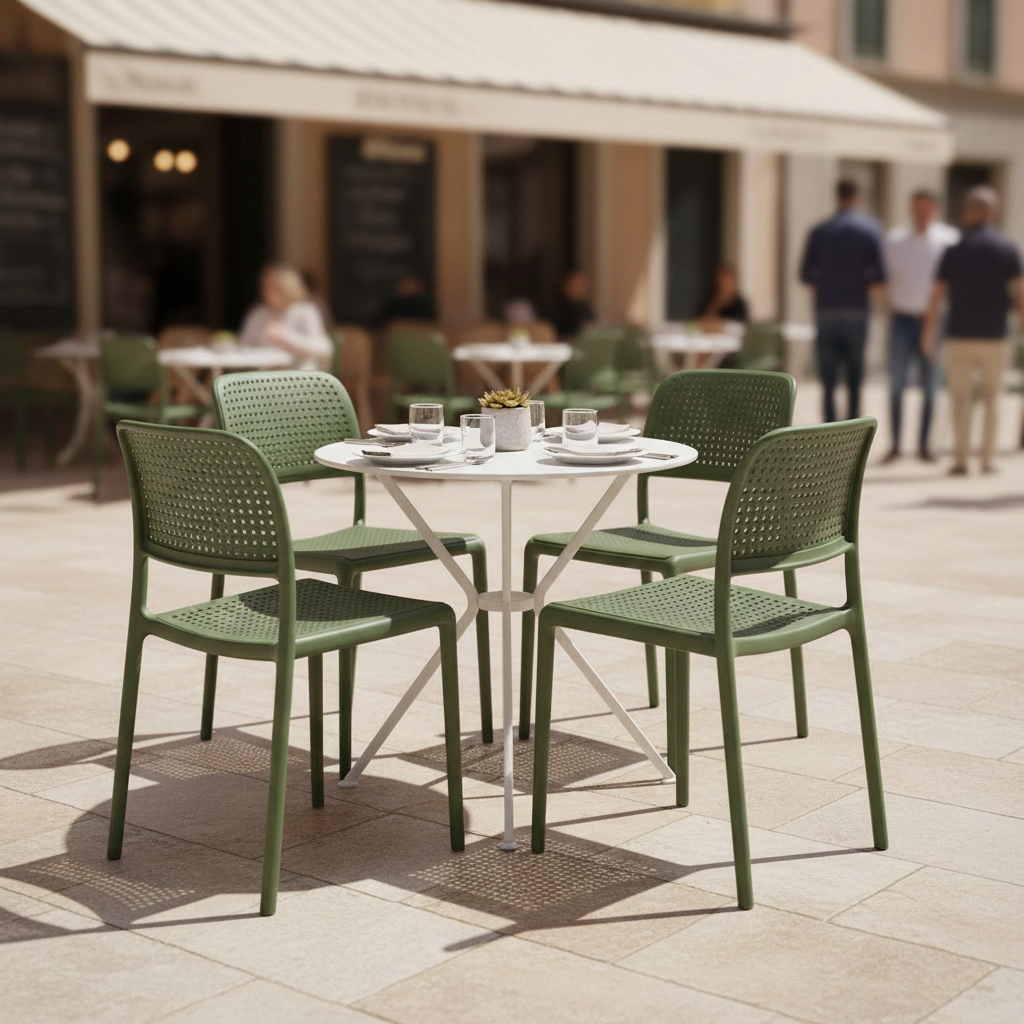 Tavolata bistrot con sedie Bora Agave