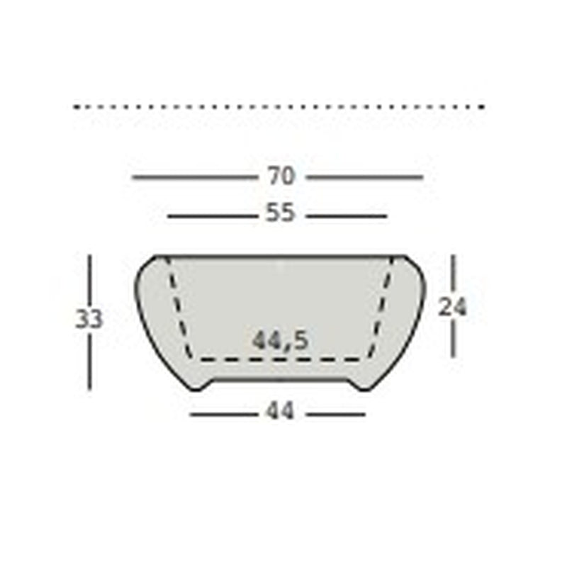 Table basse ronde Plust Vela Caffe, structure intérieure et extérieure, plateau blanc.