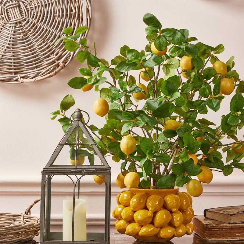 EDG Enzo De Gasperi Vase Citron Chakra H 19 Cm D 28 Cm 36 Fruits Jaune