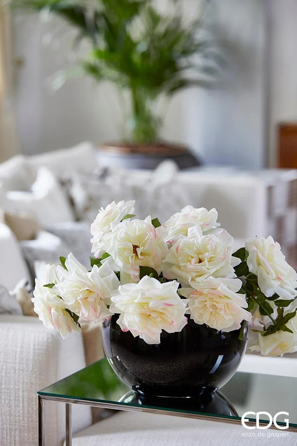 Vase Sphère EDG Enzo De Gasperi H 20 cm P 23 cm Verre Dépoli Noir