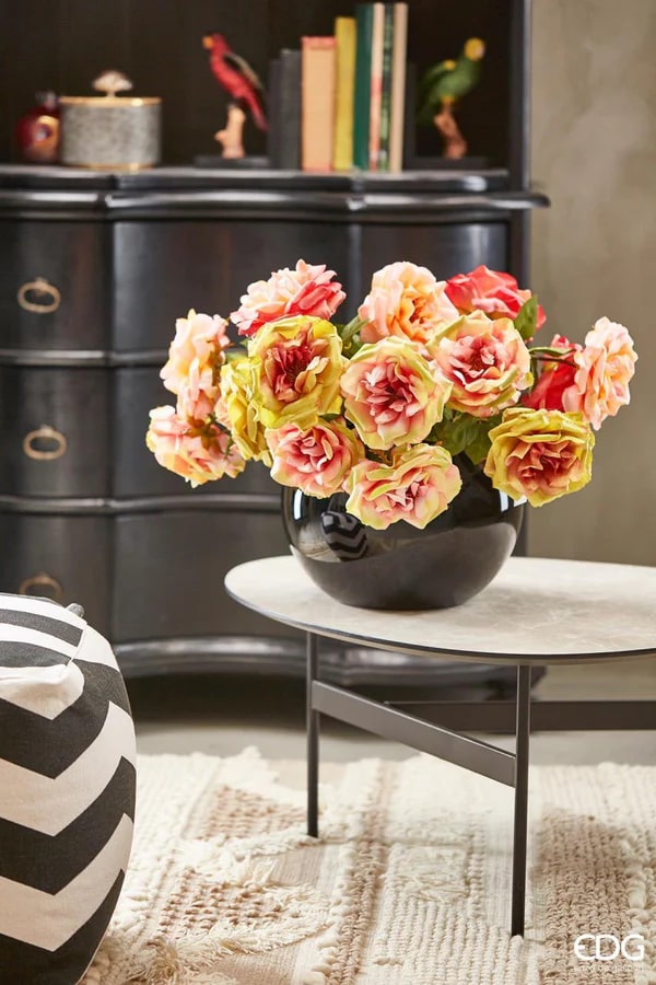 Vase Sphère EDG Enzo De Gasperi H 20 cm P 23 cm Verre Dépoli Noir