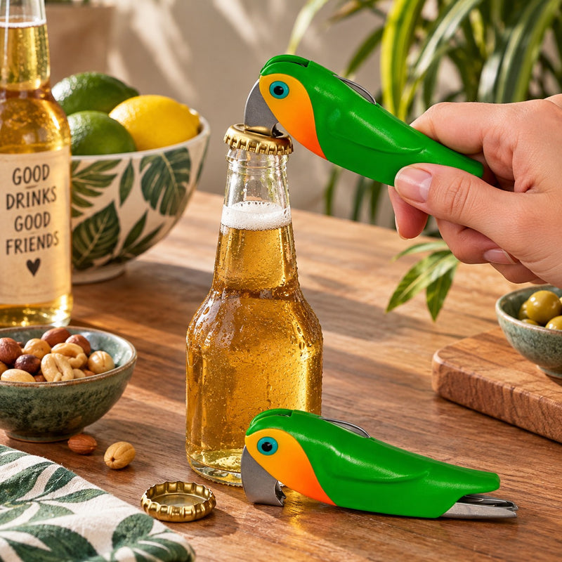 Ouvre-bouteilles WD LifeStyle décor perroquet vert