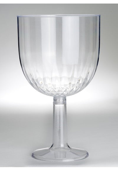 Gobelet à eau en plastique transparent Bigiemme à long pied 16 x 27 cm