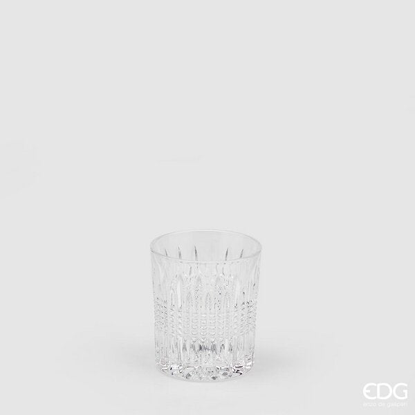 EDG Enzo De Gasperi Verre rayé H 9,5 cm P 8,2 cm 6 pièces