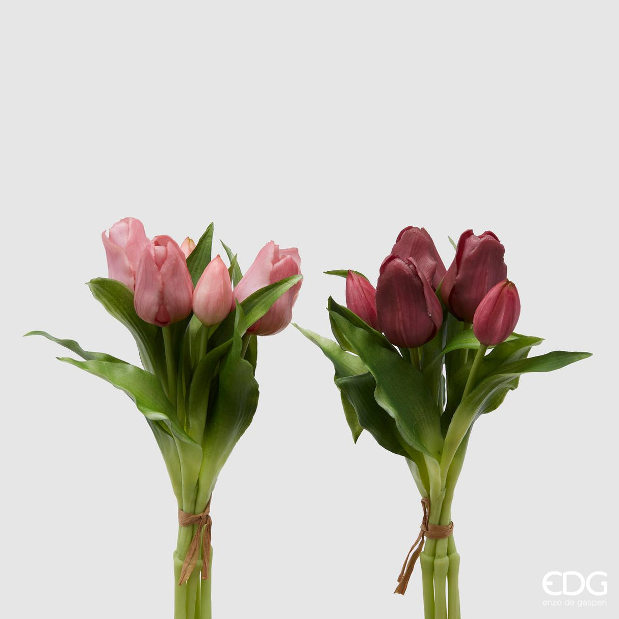 EDG Enzo De Gasperi Bouquet 5 Tulips Olis Assorted H 28 Cm Mauve 1 Pc