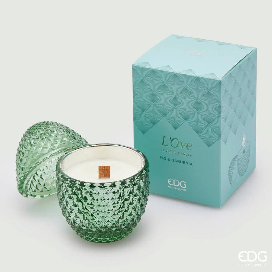 EDG Enzo De Gasperi L'Ove Bougie en forme d'œuf avec parfum H 12 cm P 8 cm Figue et gardénia