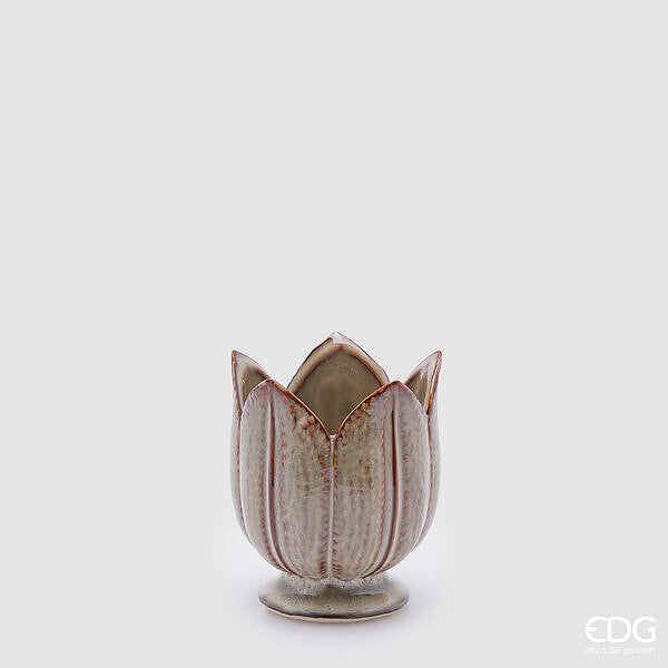 Vase Tulipe EDG Enzo De Gasperi H 13 Cm P 11 Cm Sauge