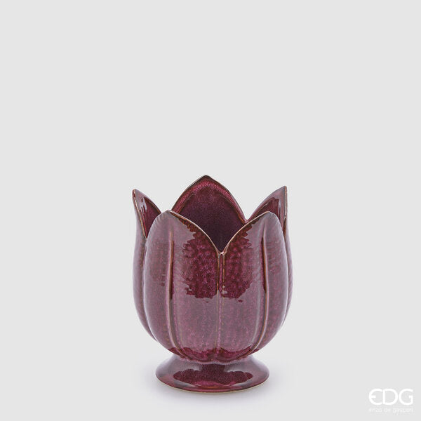 EDG Enzo De Gasperi Tulip Vase H 19 Cm D 16 Cm Purple